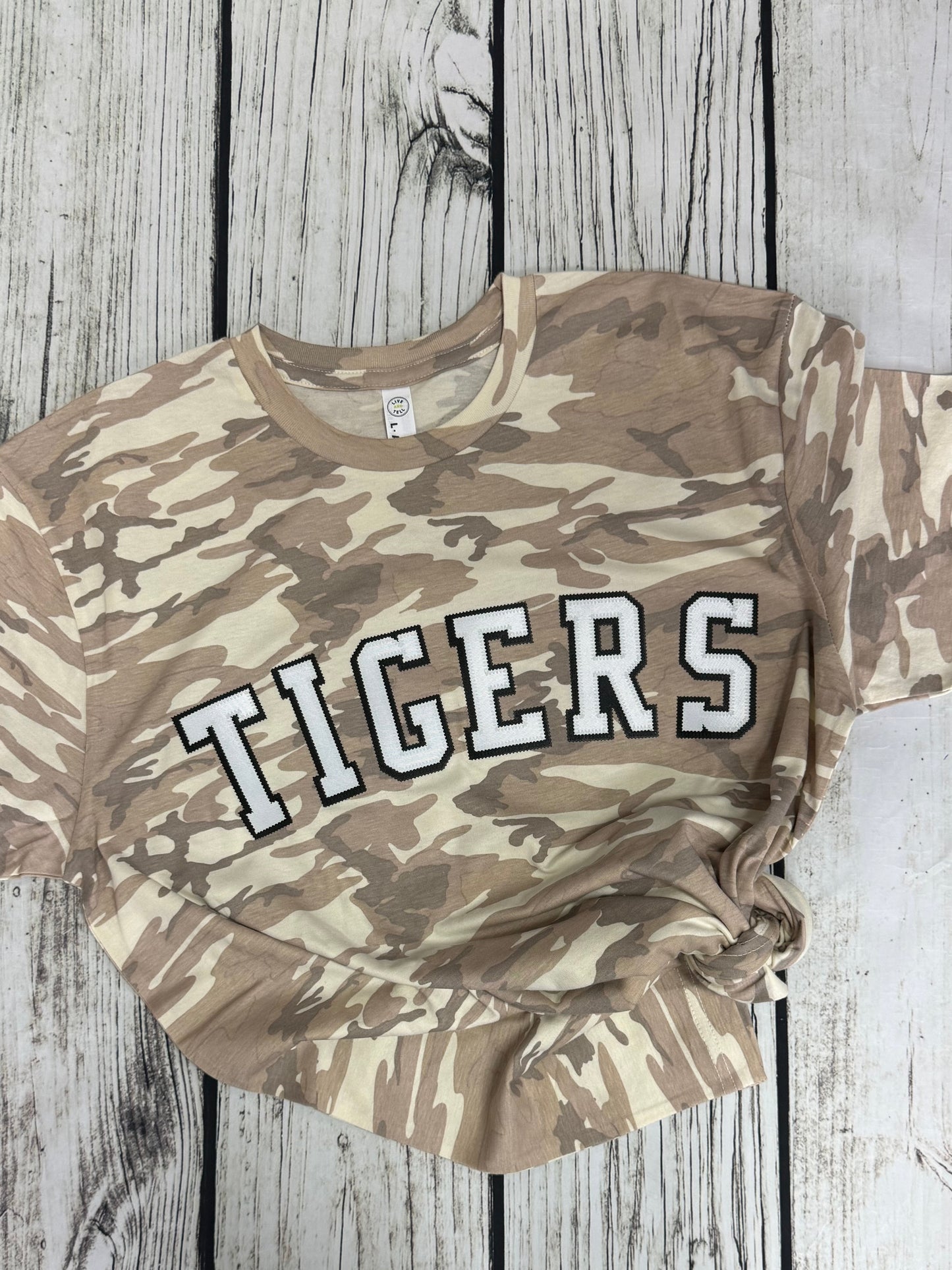 Natural Camo Mascot Patch Work T-shirts